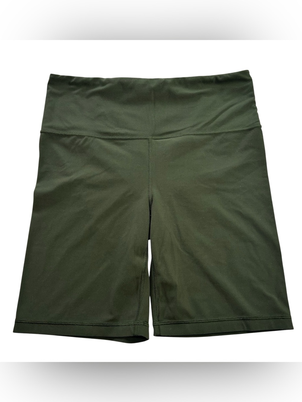 ATHLETA Ultra High Rise Elation Short 9” Inseam Olive Green Biker Women's Size L